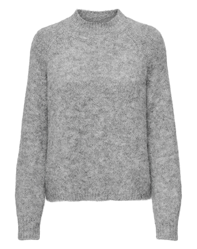 JDY - JDYZoey Life HN Raglan Strik - Light Grey Melange